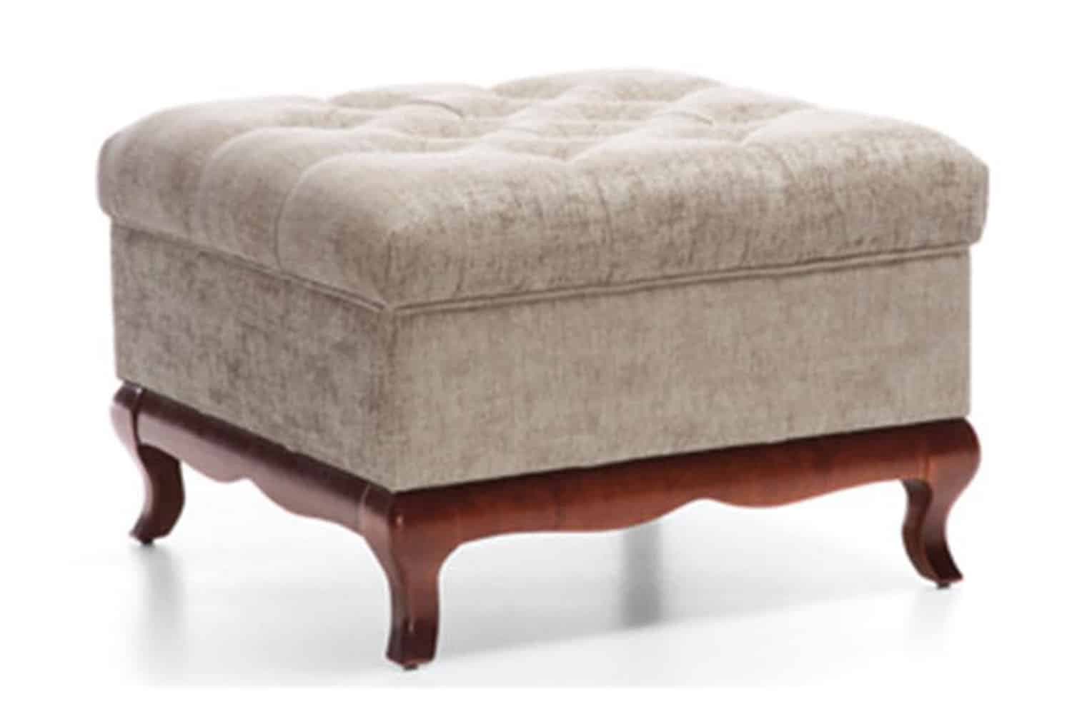 Pouf Milan, Lemn Masiv, Alb-Nuc,  70 x 70 x 47 cm