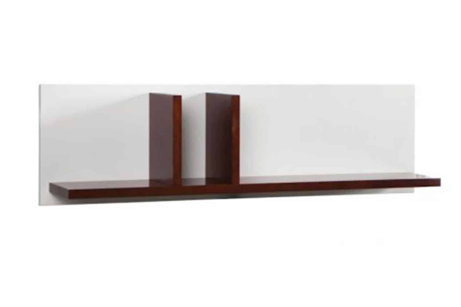Poliță Milan, Lemn Masiv, Alb-Nuc, 120 x 21,6 x 34 cm