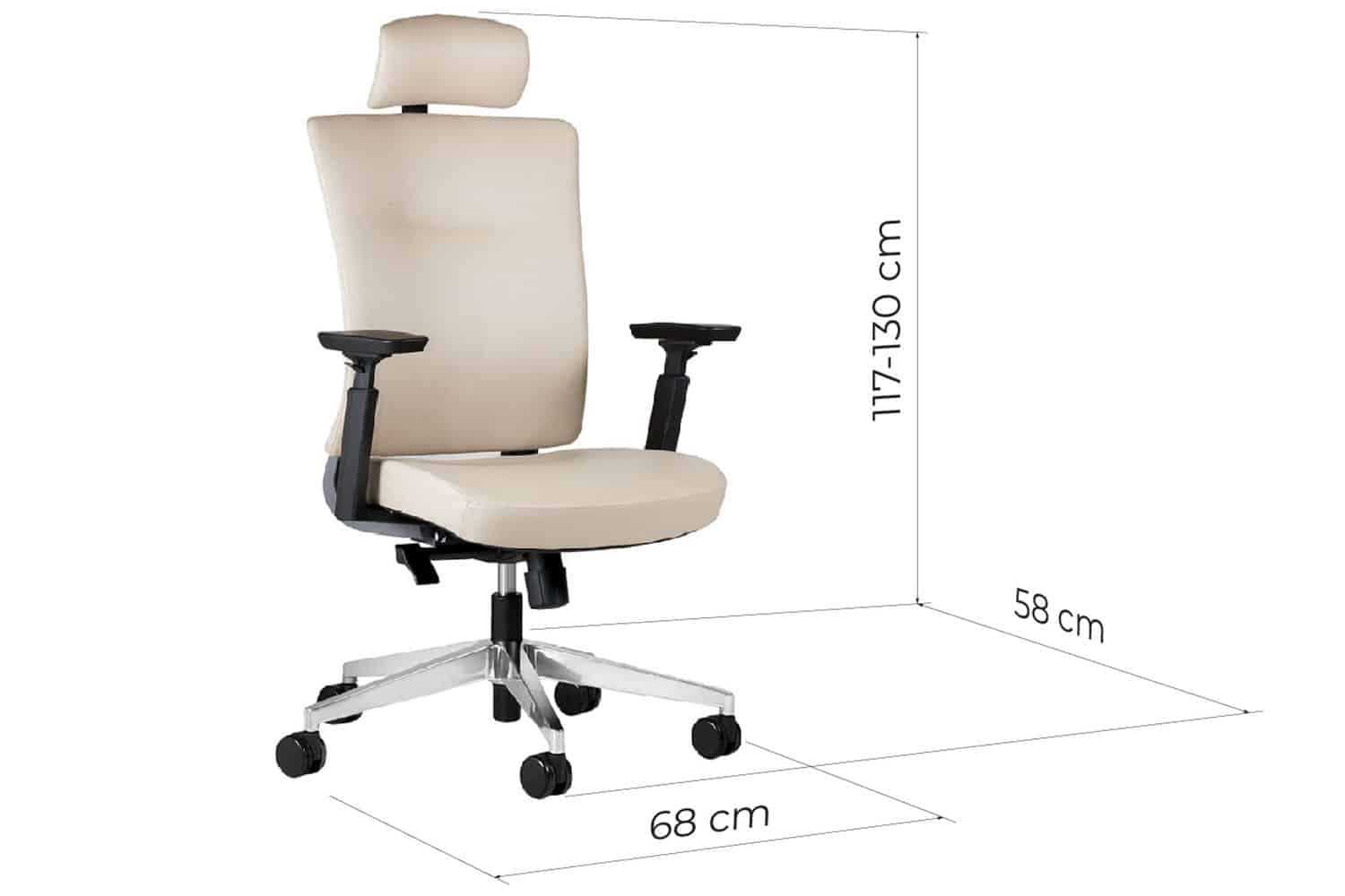 Scaun de birou, ErgoStreamline, Design Elegant și Minimalist, Crem