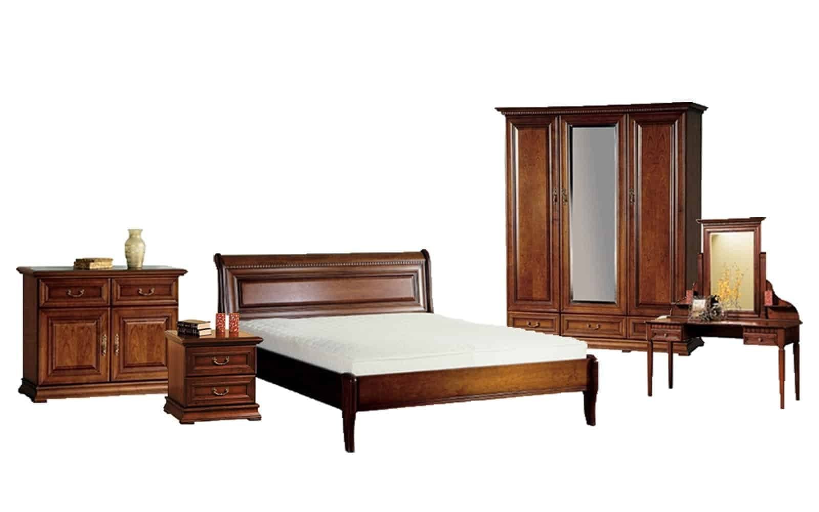 Set Dormitor Ravino, Personalizabil, Lemn Masiv, Nuc