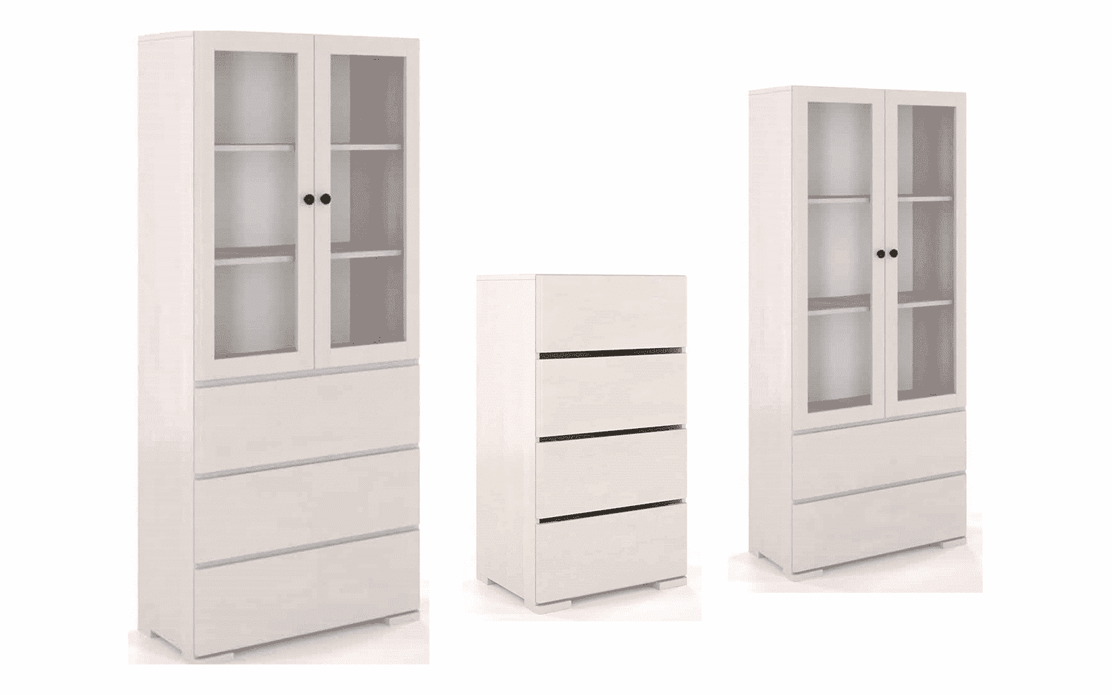 Set Living TerraCraft, Lemn Masiv, Alb