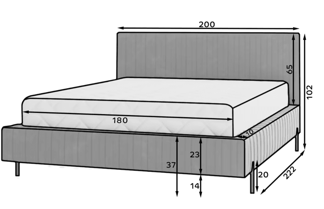 Pat Tapițat Plix, cu Ladă Depozitare, Personalizabil, 140/160/180 x 200 cm din lemn masiv