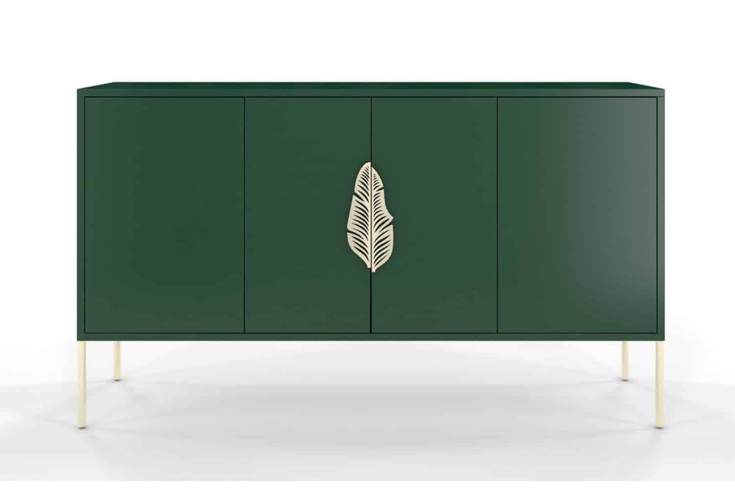 Comodă Merlin, Personalizabilă, Accesorii placate cu Aur, 138 x 40 x 79 cm