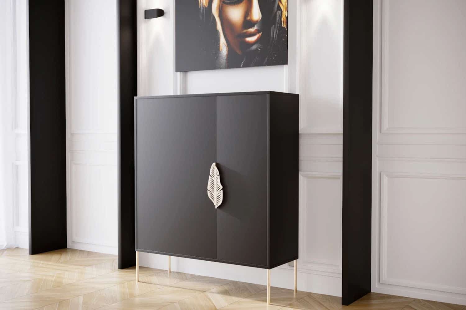 Pantofar Merlin, Personalizabil, Accesorii placate cu Aur, 100 x 35 x 120 cm din lemn masiv