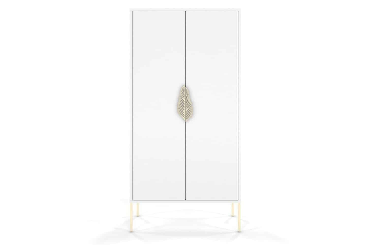 Dulap TV Merlin, Personalizabilă, Accesorii placate cu Aur, 80,1 x 40 x 160 cm