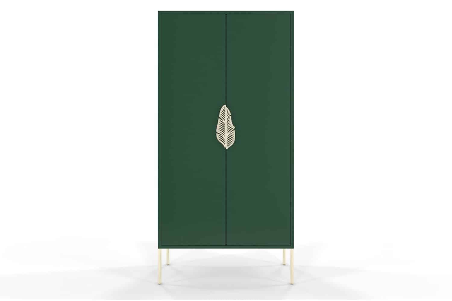 Dulap TV Merlin, Personalizabilă, Accesorii placate cu Aur, 80,1 x 40 x 160 cm