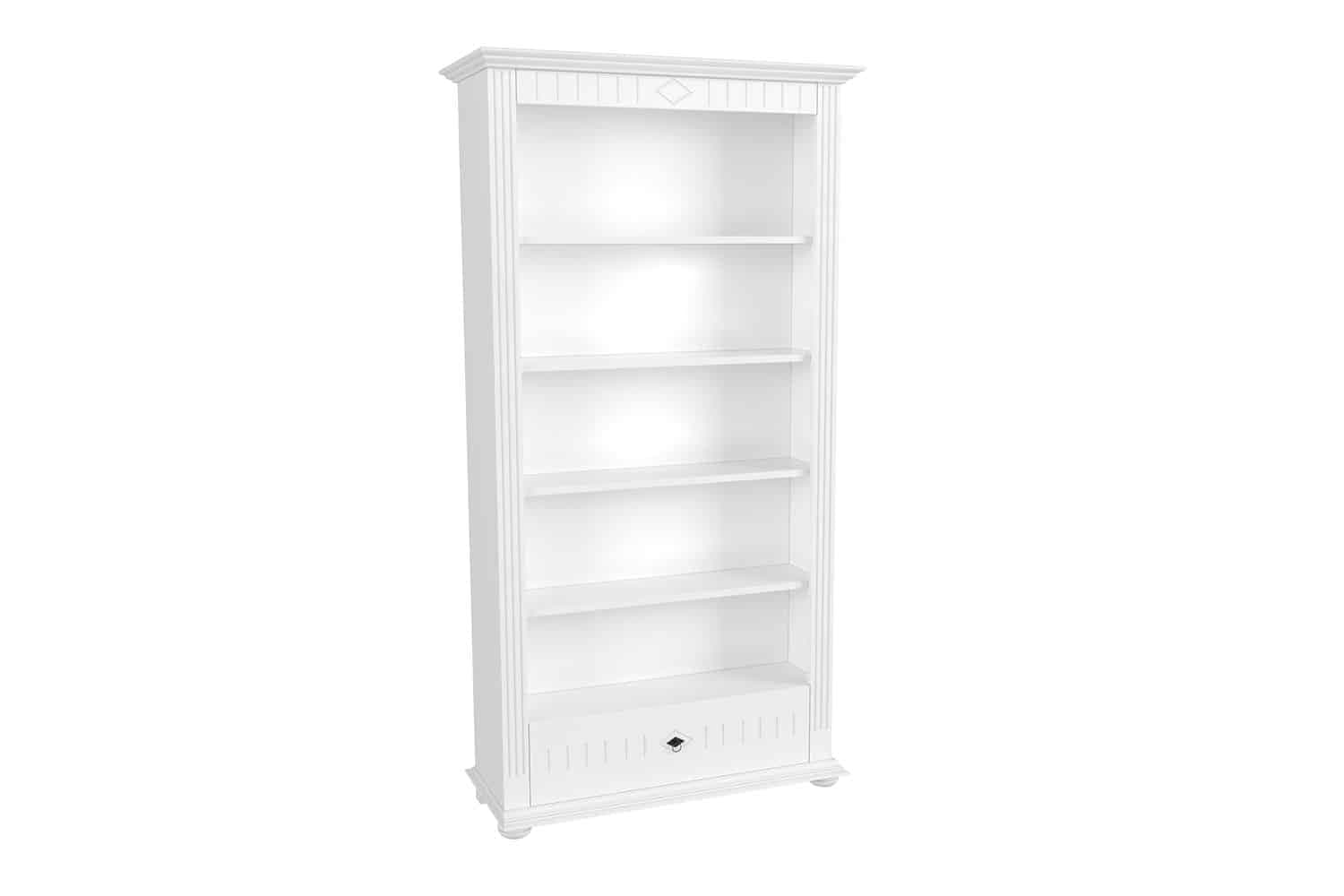 vitrina clara, lemn masiv, alb, 99 x 39 x 195 cm