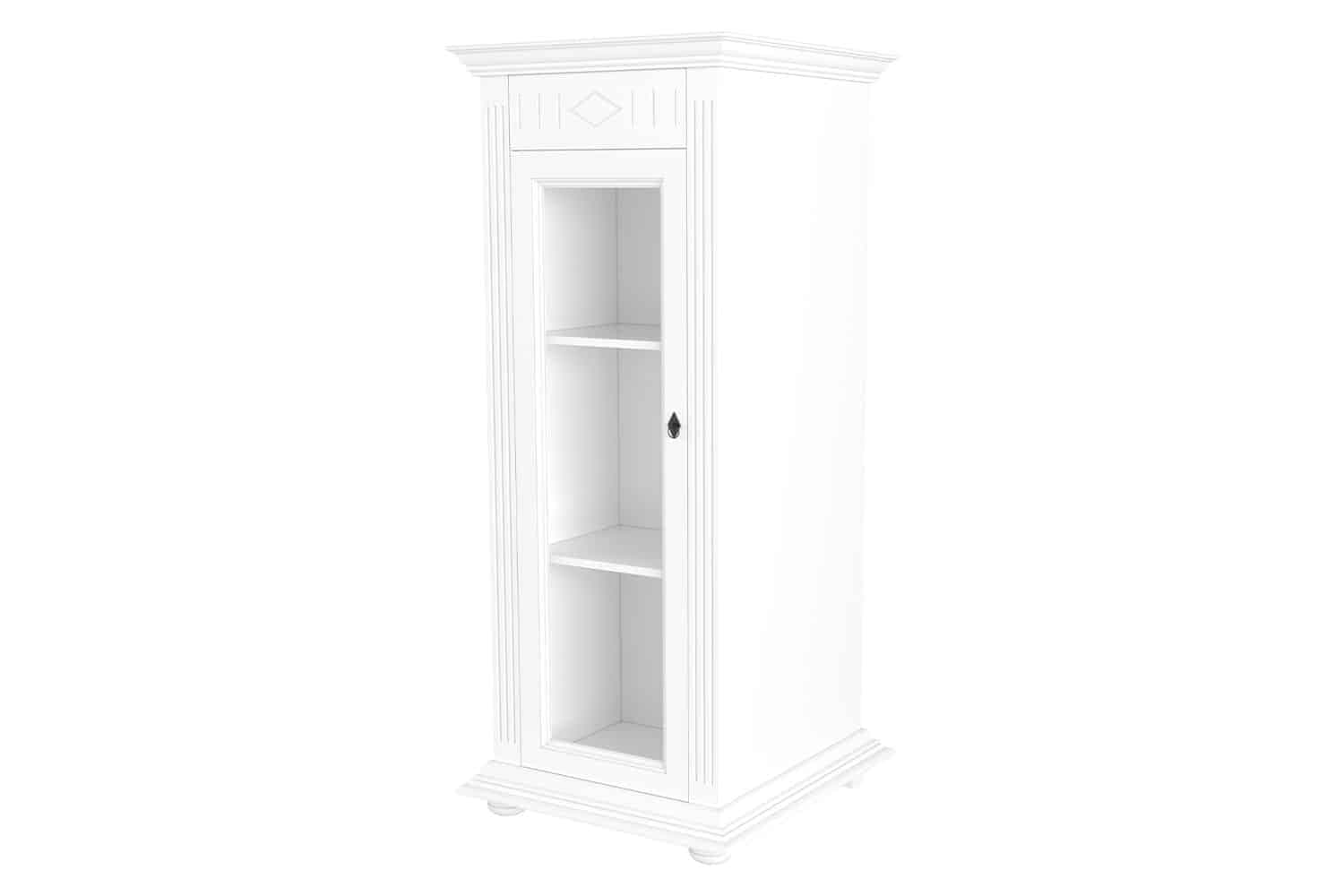 vitrina clara, lemn masiv, alb, 99 x 39 x 195 cm