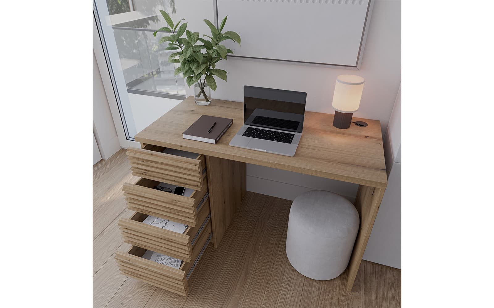 birou basko, stejar 120/140x60x75 cm