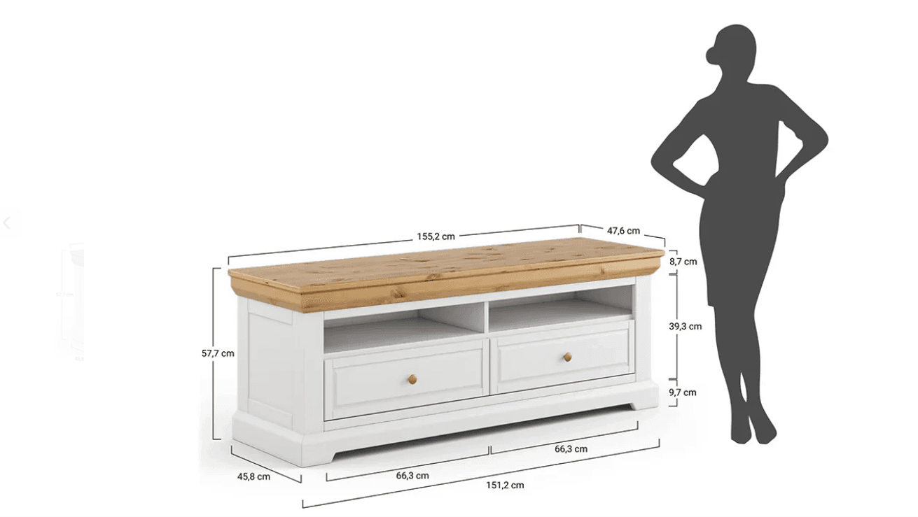 Set Living Iris, Lemn Masiv, Alb/Nuc