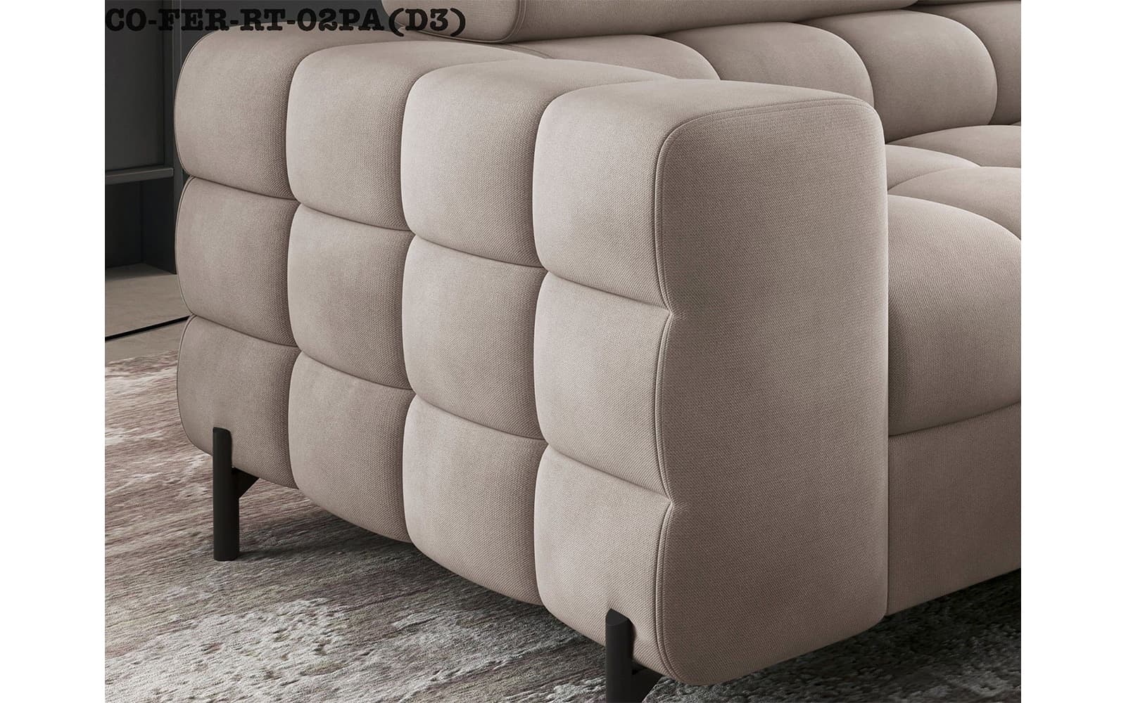 colțar ferry, material paros 02(crem), extensibil, colt stanga