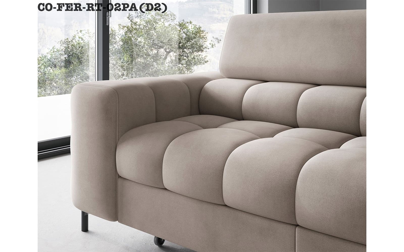 colțar ferry, material paros 02(crem), extensibil, colt stanga