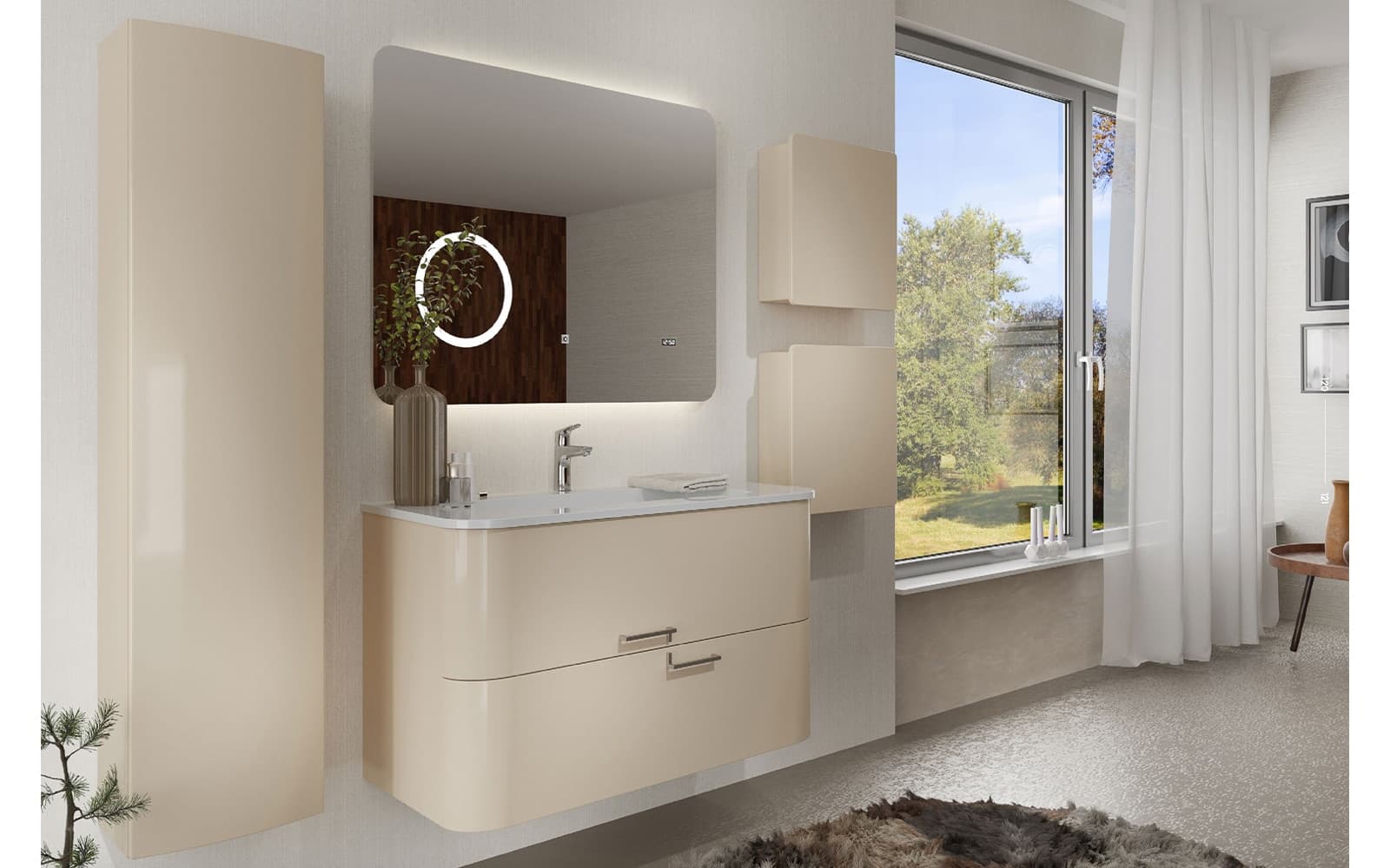 mobilier suspendat baie glint