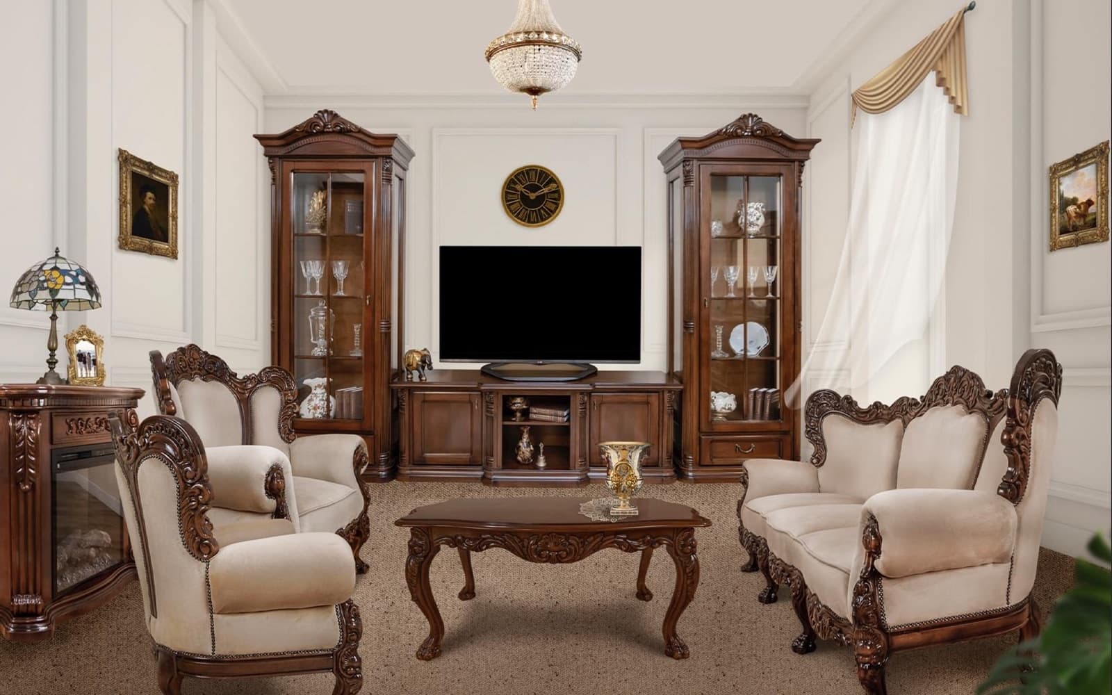 set living briston, lemn masiv, nuc