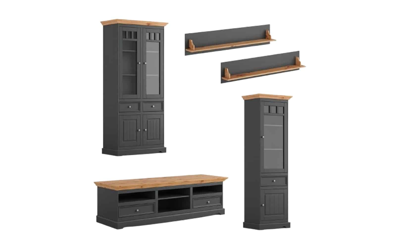 Set Living Linea, Lemn Masiv, Grafit