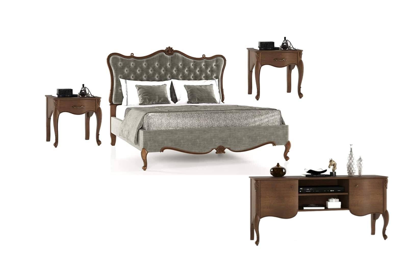 set dormitor celisea, lemn masiv, nuc