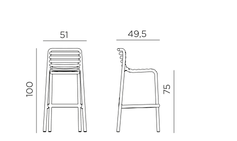 Scaun Bar Exterior Nardi - Doga Stool