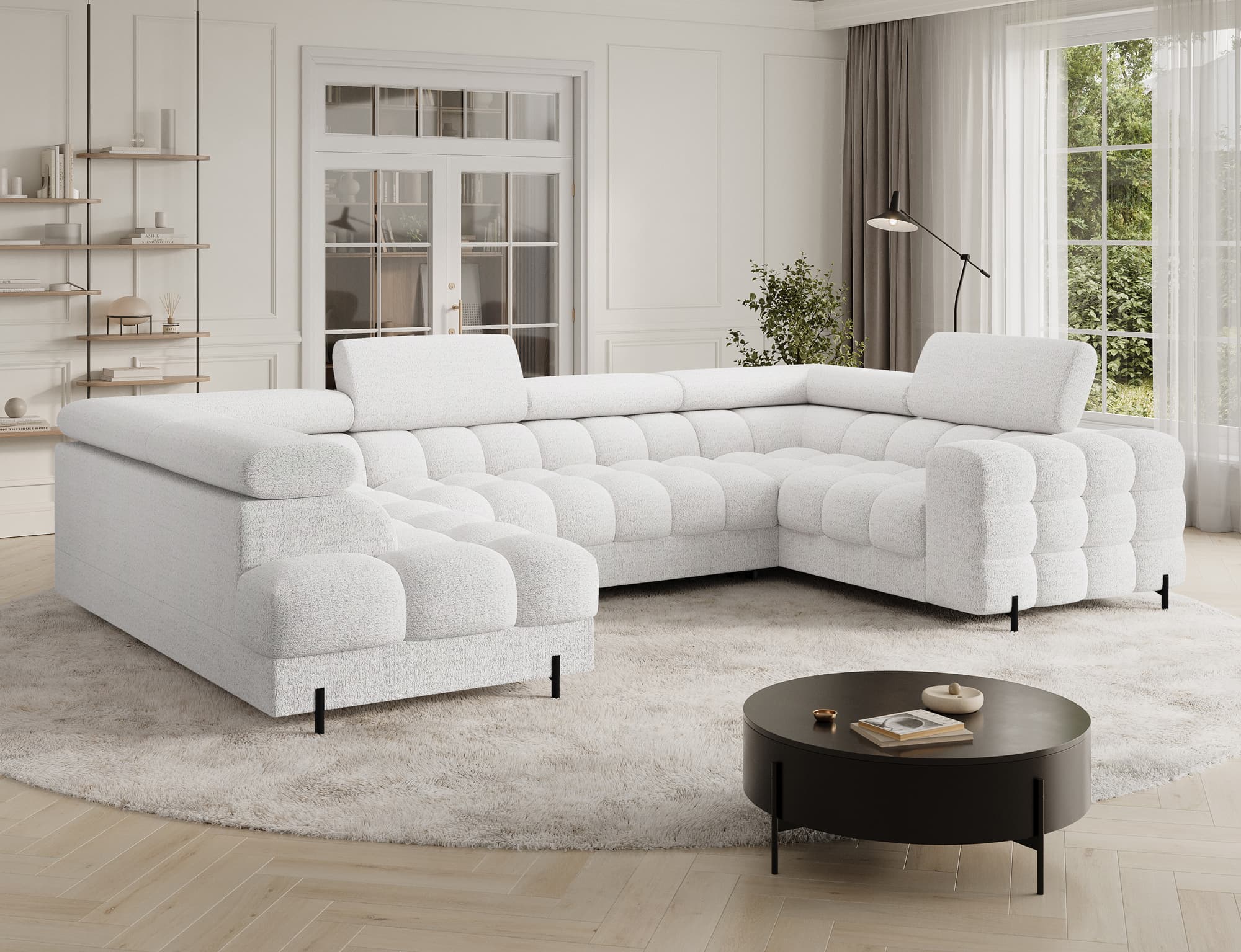 Colțar Formă U, Extensibil Factory, 346x205cm, Personalizabil