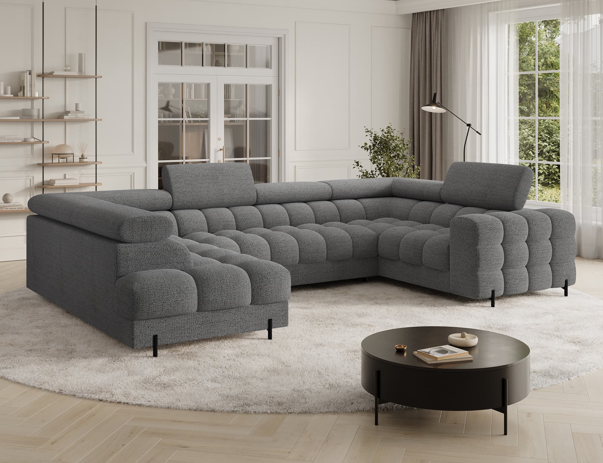Colțar Formă U, Extensibil Factory, 346x205cm, Personalizabil
