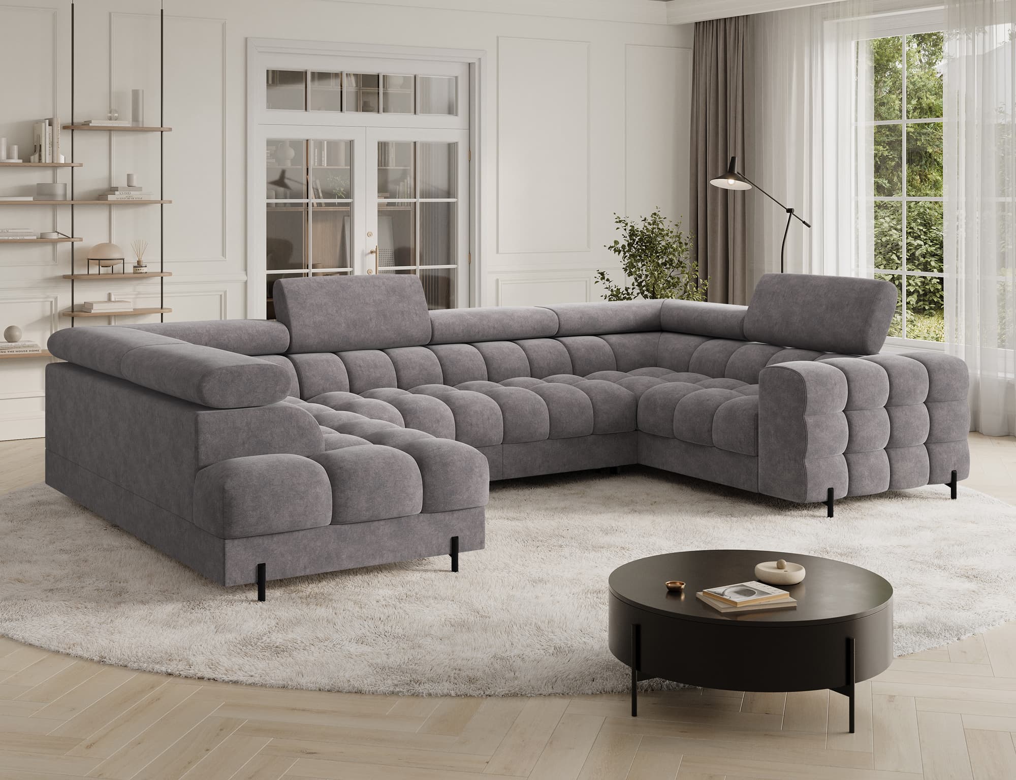 Colțar Formă U, Extensibil Factory, 346x205cm, Personalizabil