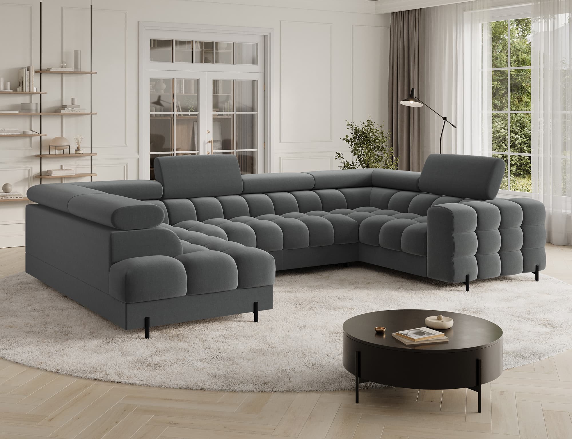 Colțar Formă U, Extensibil Factory, 346x205cm, Personalizabil