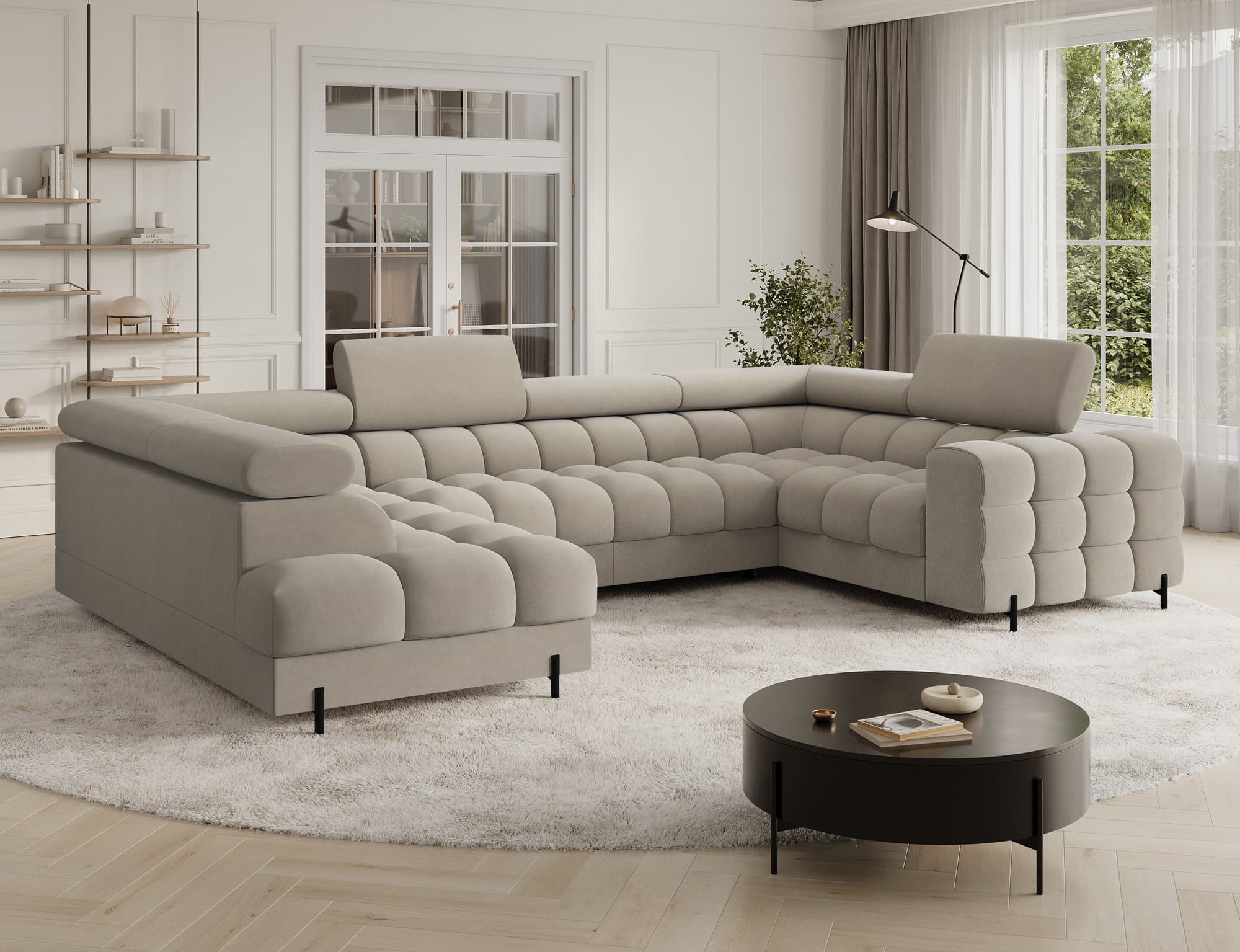 Colțar Formă U, Extensibil Factory, 346x205cm, Personalizabil