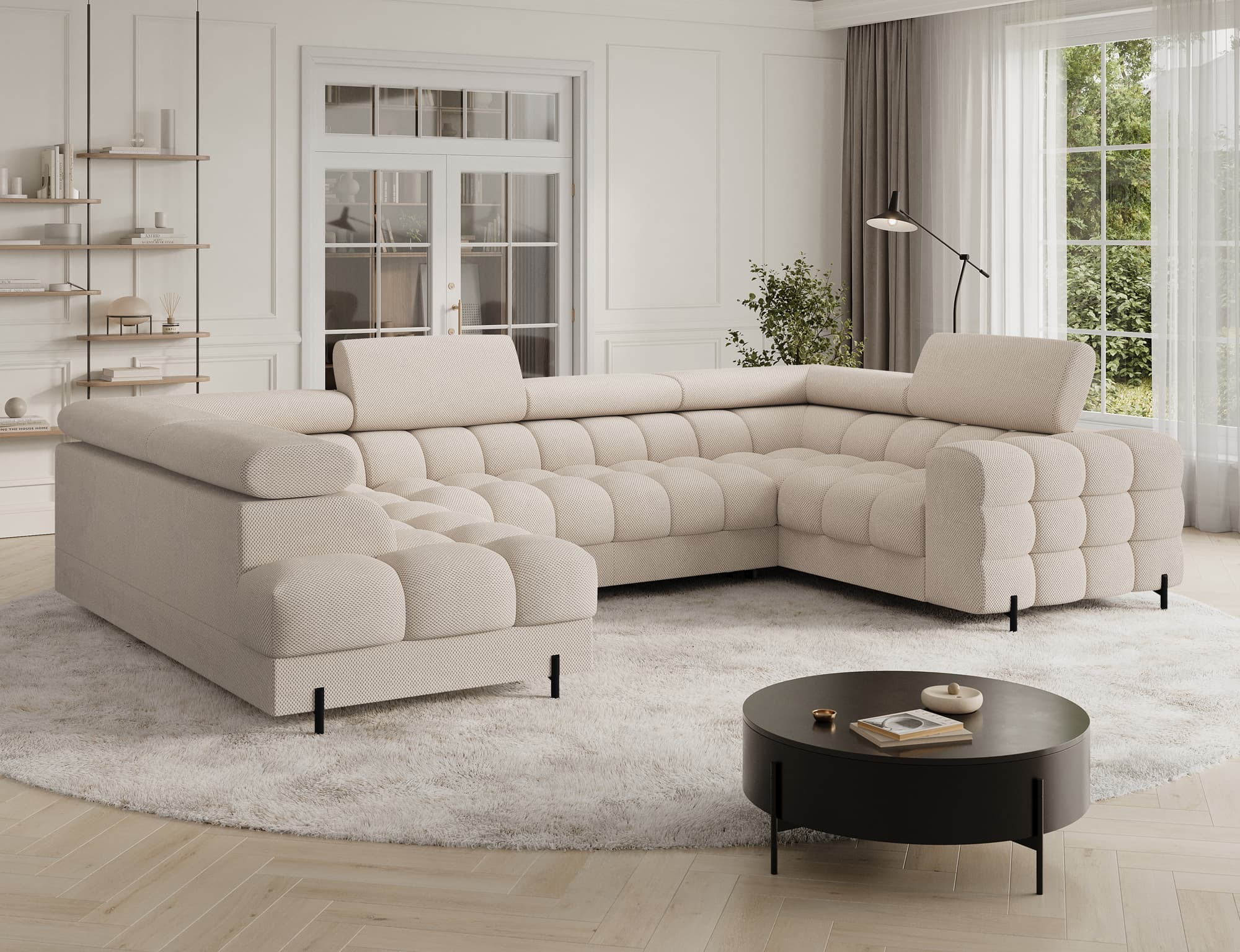 Colțar Formă U, Extensibil Factory, 346x205cm, Personalizabil