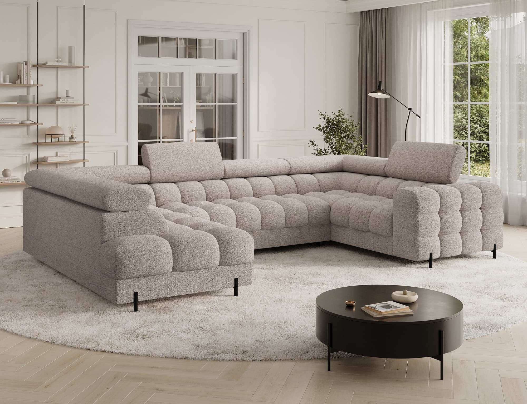 Colțar Formă U, Extensibil Factory, 346x205cm, Personalizabil