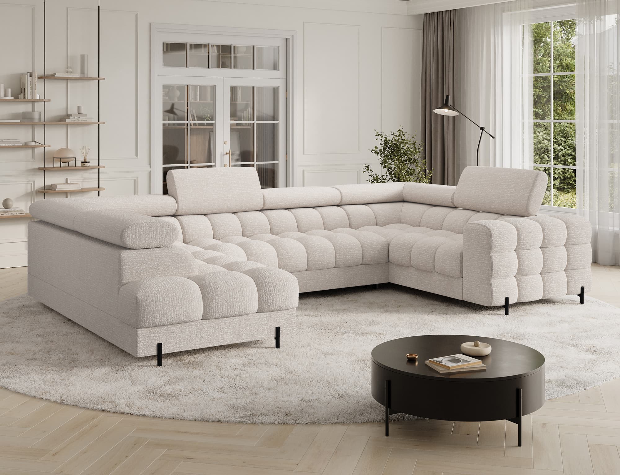 Colțar Formă U, Extensibil Factory, 346x205cm, Personalizabil