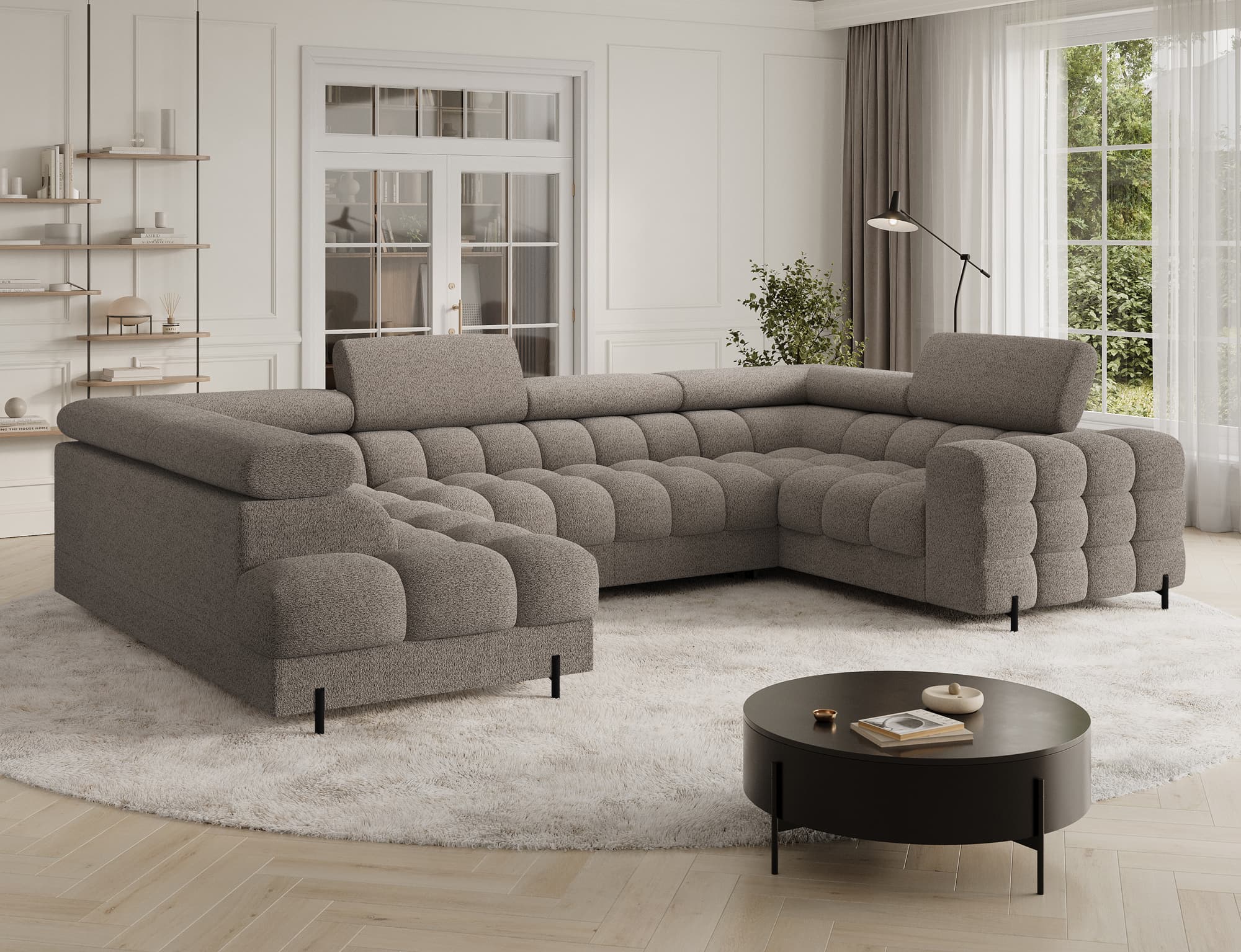 Colțar Formă U, Extensibil Factory, 346x205cm, Personalizabil