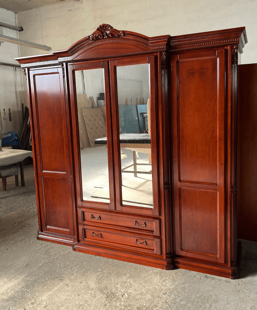Dulap Briston 4 usi si 2 sertare, Lemn masiv, 240 x 68 x 233 cm