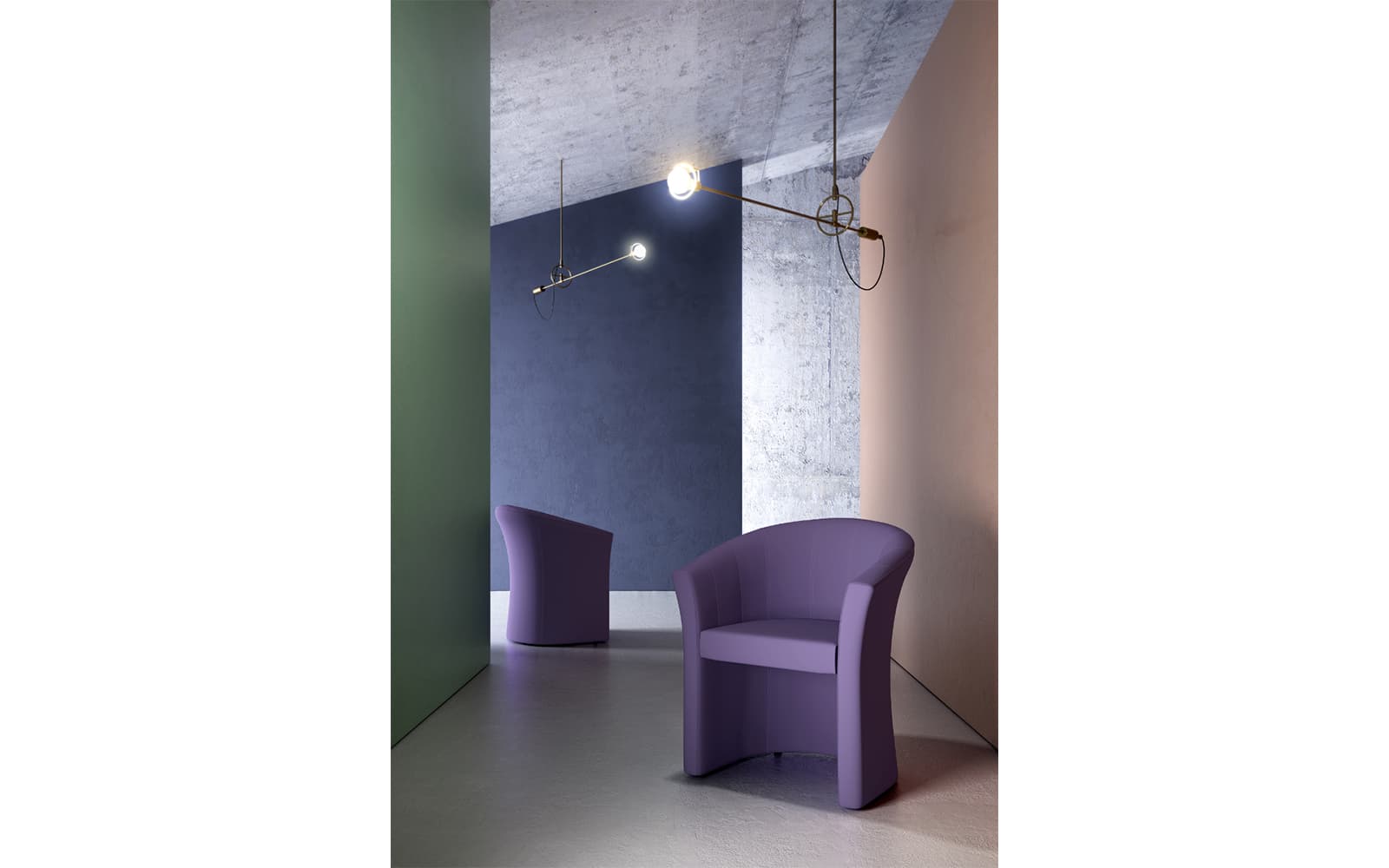 Fotoliu Kosa – design curbat, complet tapitat, picioare fixe
