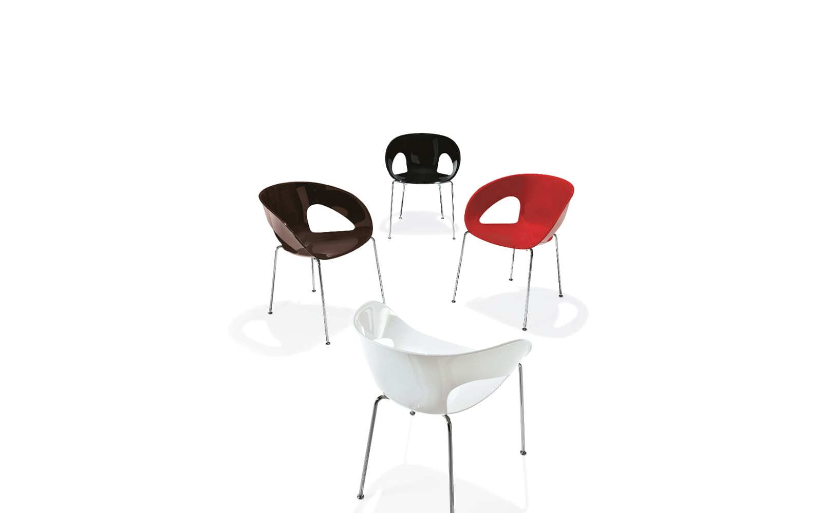 Krizia – Scaun cu 4 picioare, monobloc din policarbonat