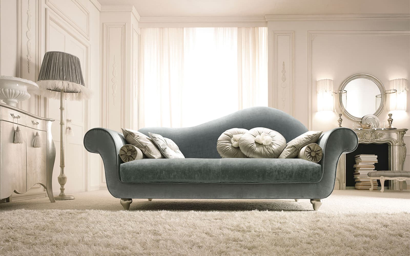 Canapea CHURCHILL, 250x101x109cm din lemn masiv