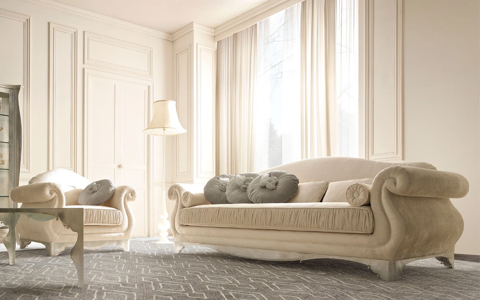 Canapea ROMA, 247×102×89cm din lemn masiv