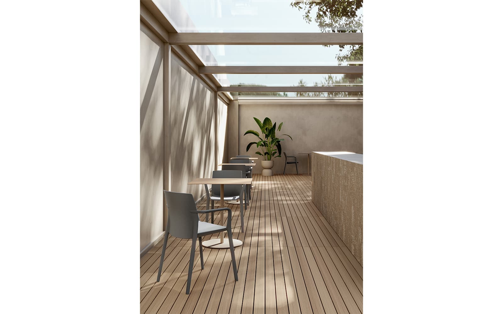 Klia – Scaun monobloc cu 4 picioare si brate