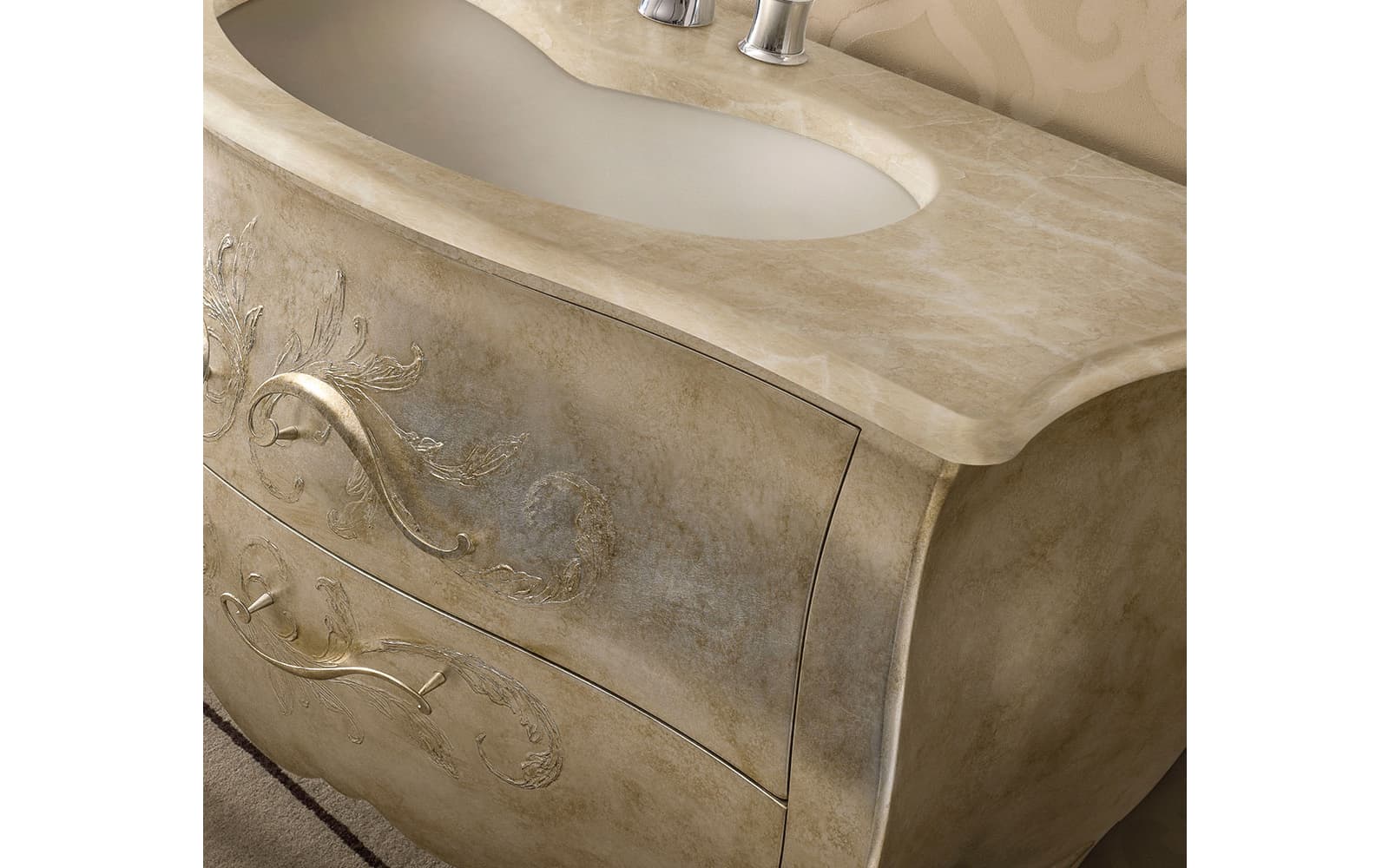 Comodă baie Tiffany din lemn masiv, pentru lavoar – 106 x 50 x 83 cm