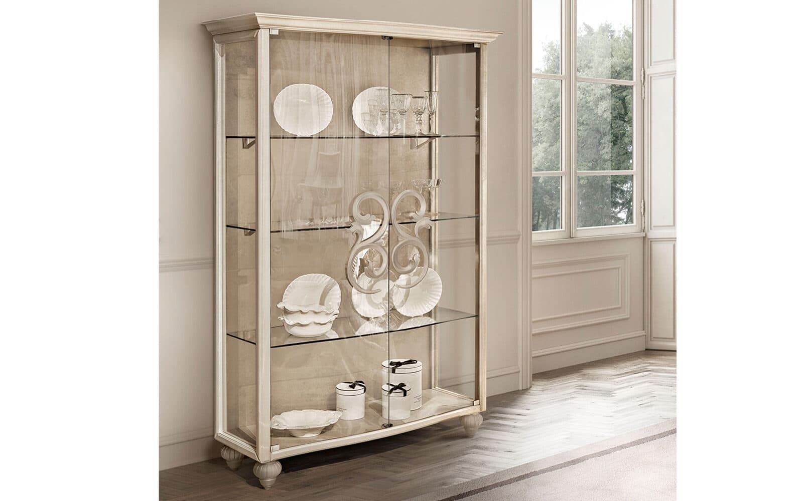 Vitrina Medea, Lemn Masiv, 124×46×195cm