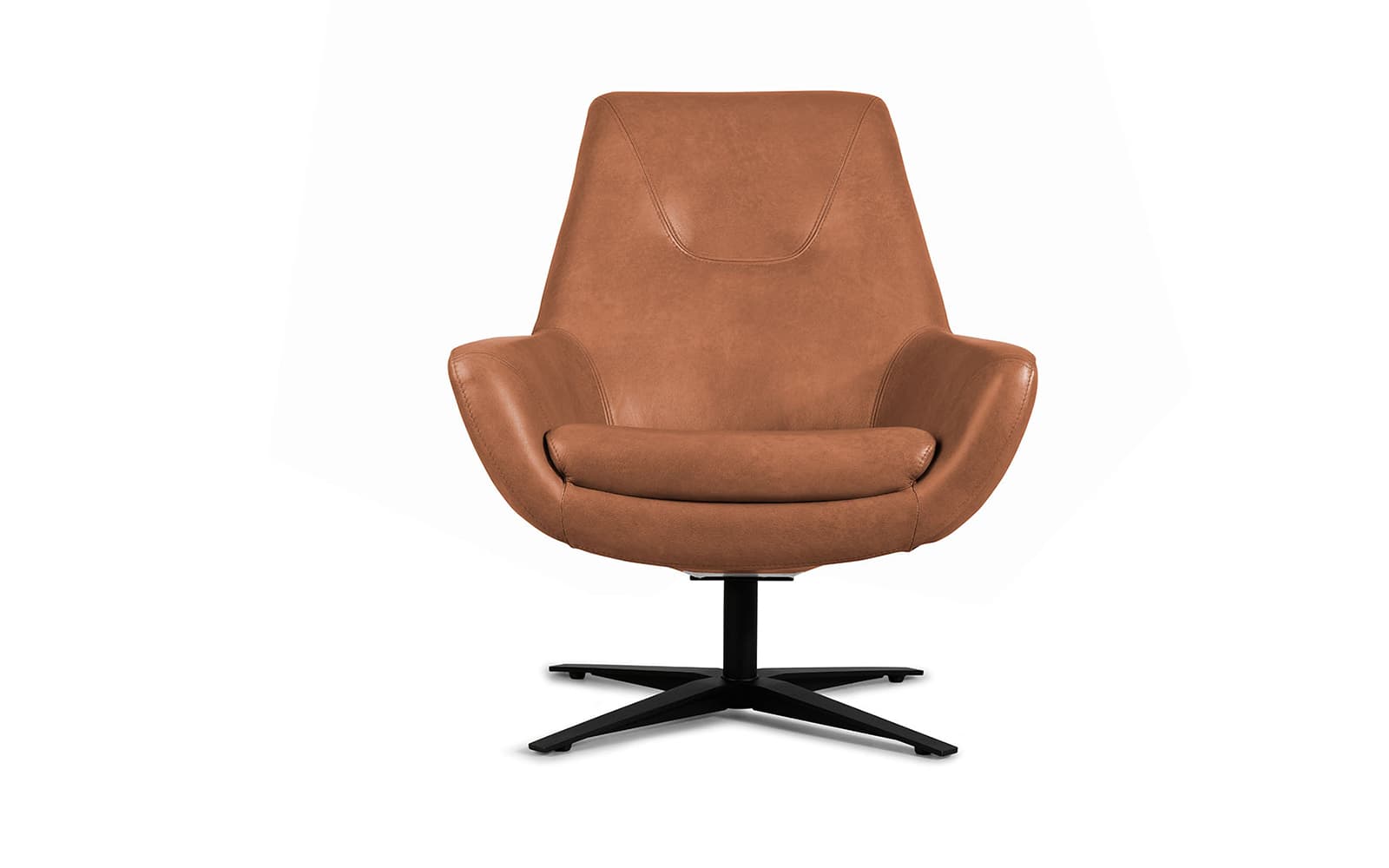 Fotoliu SHOUT cu spătar jos, pivotant – 81×83×92 cm din lemn masiv