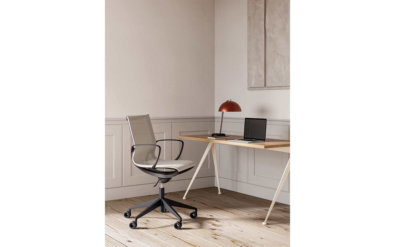 Key Line – Scaun de birou ergonomic din lemn masiv