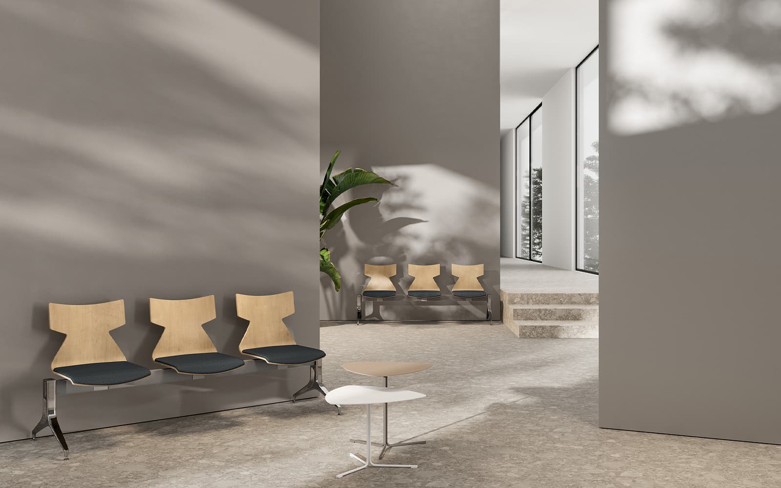 Kimbox Wood Bench – Banca 2 locuri din lemn de fag vopsit din lemn masiv