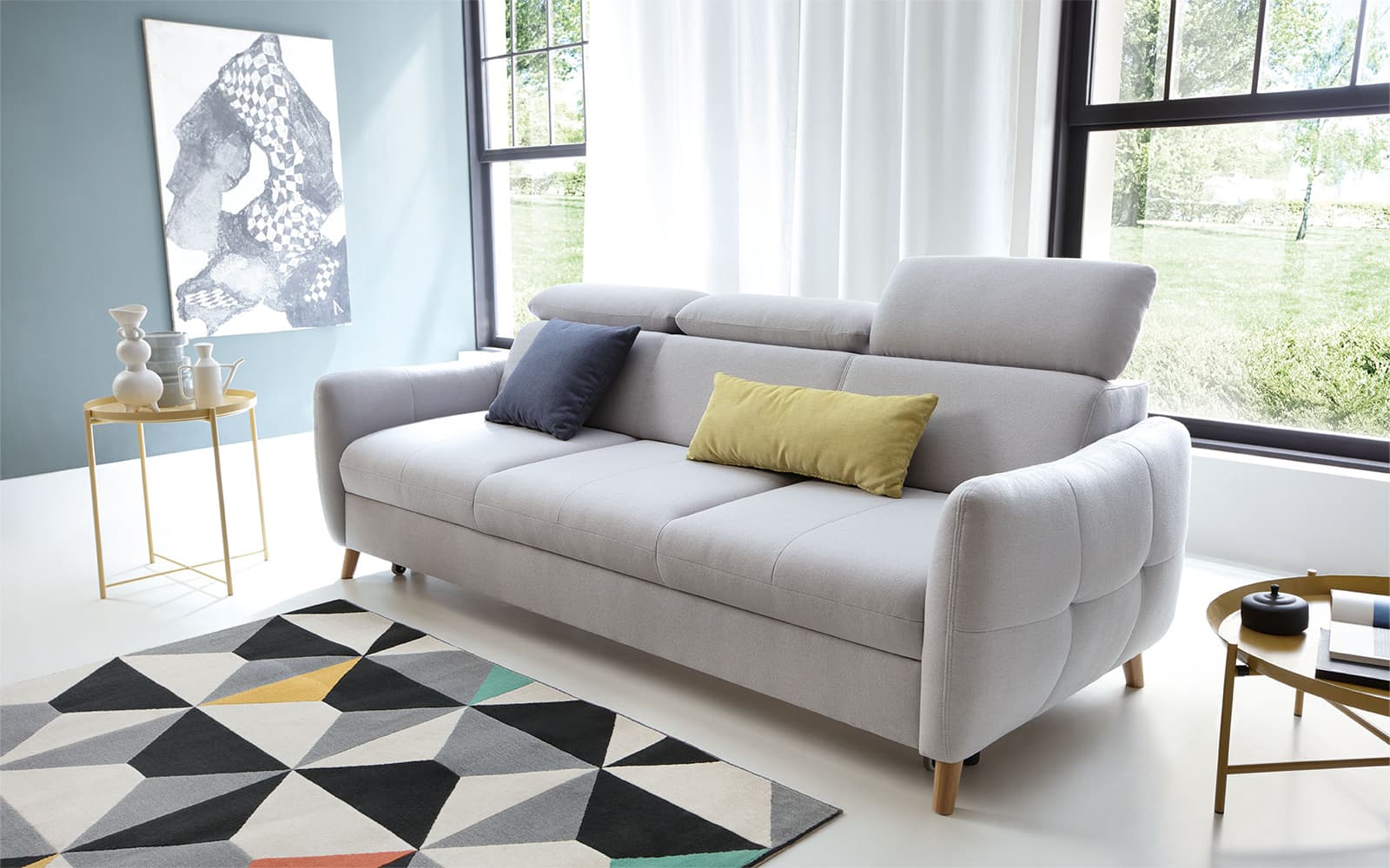 Canapea extensibilă Hugo, 226×81/96×99 cm din lemn masiv