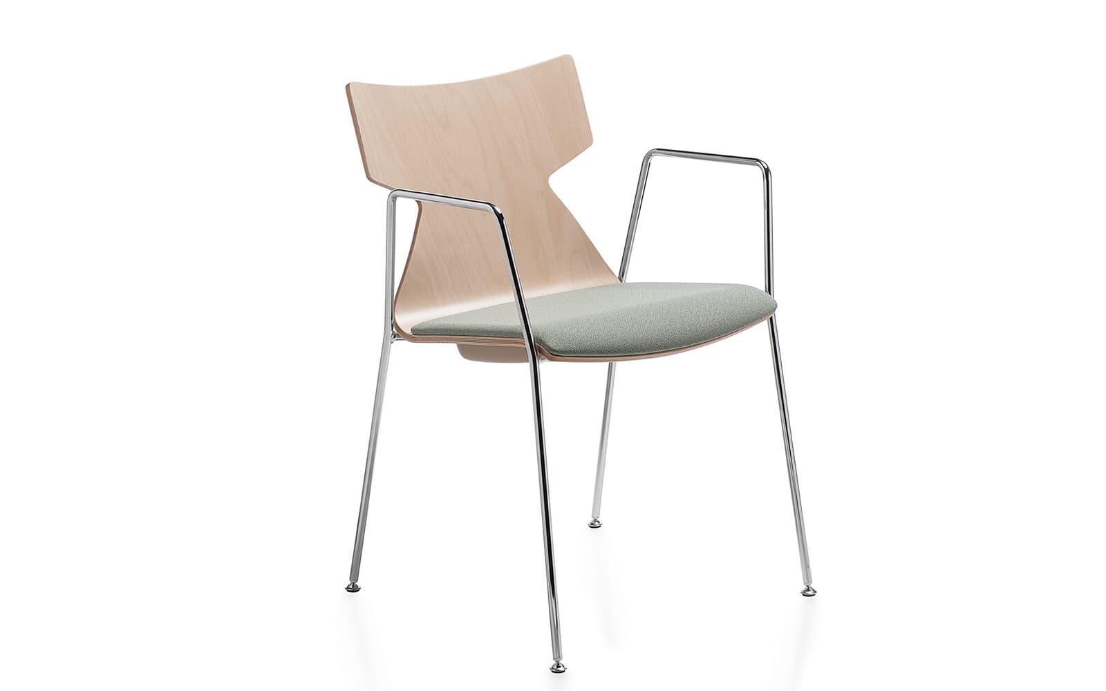 Kimbox Wood – Scaun fix cu 4 picioare si brate