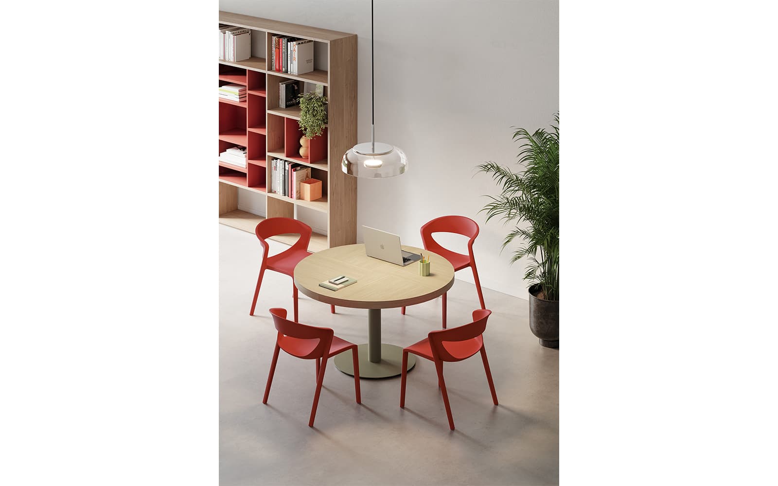 Kicca One – Scaun monobloc cu 4 picioare, din polipropilena armata din lemn masiv