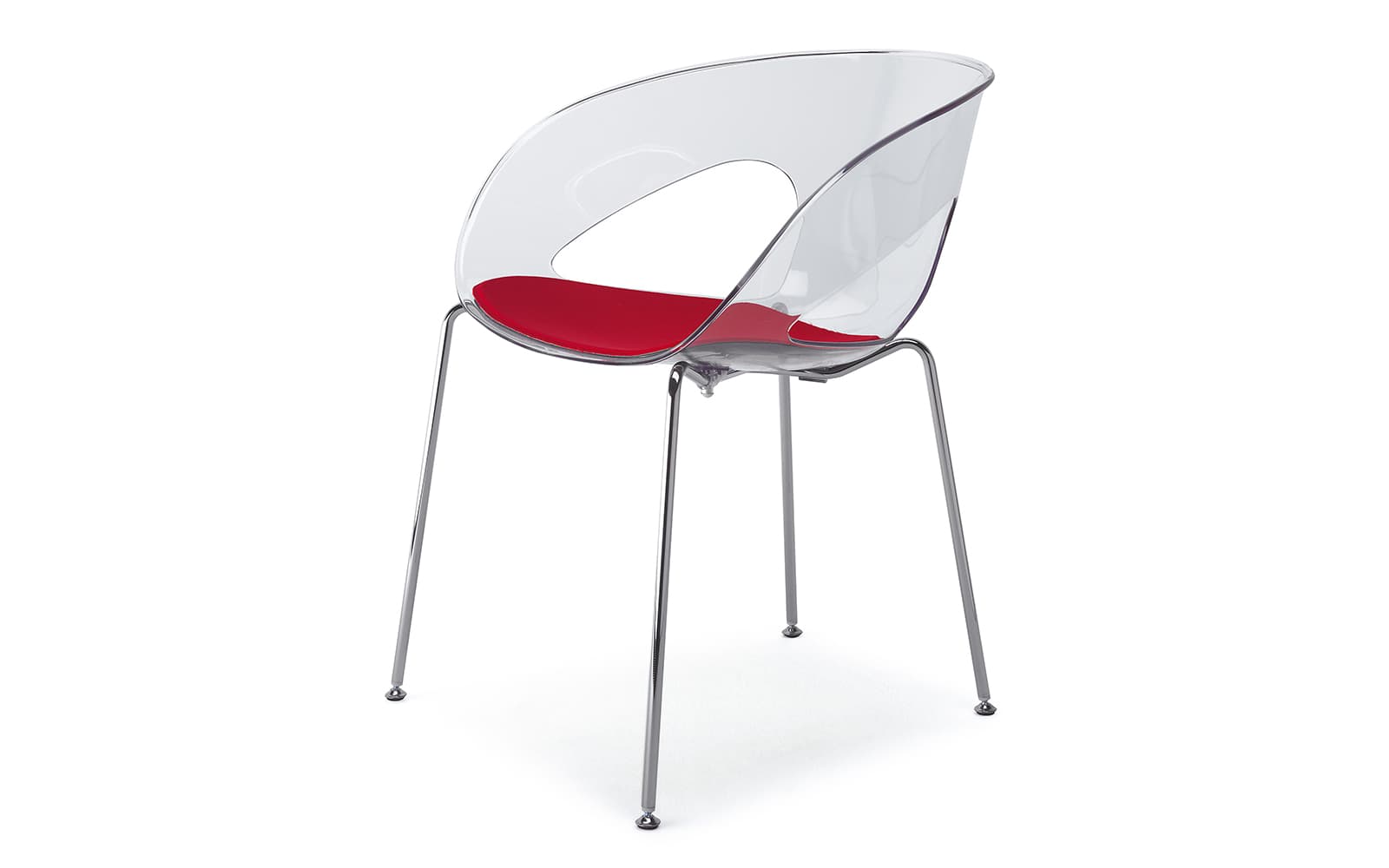 Krizia – Scaun cu 4 picioare, monobloc din policarbonat