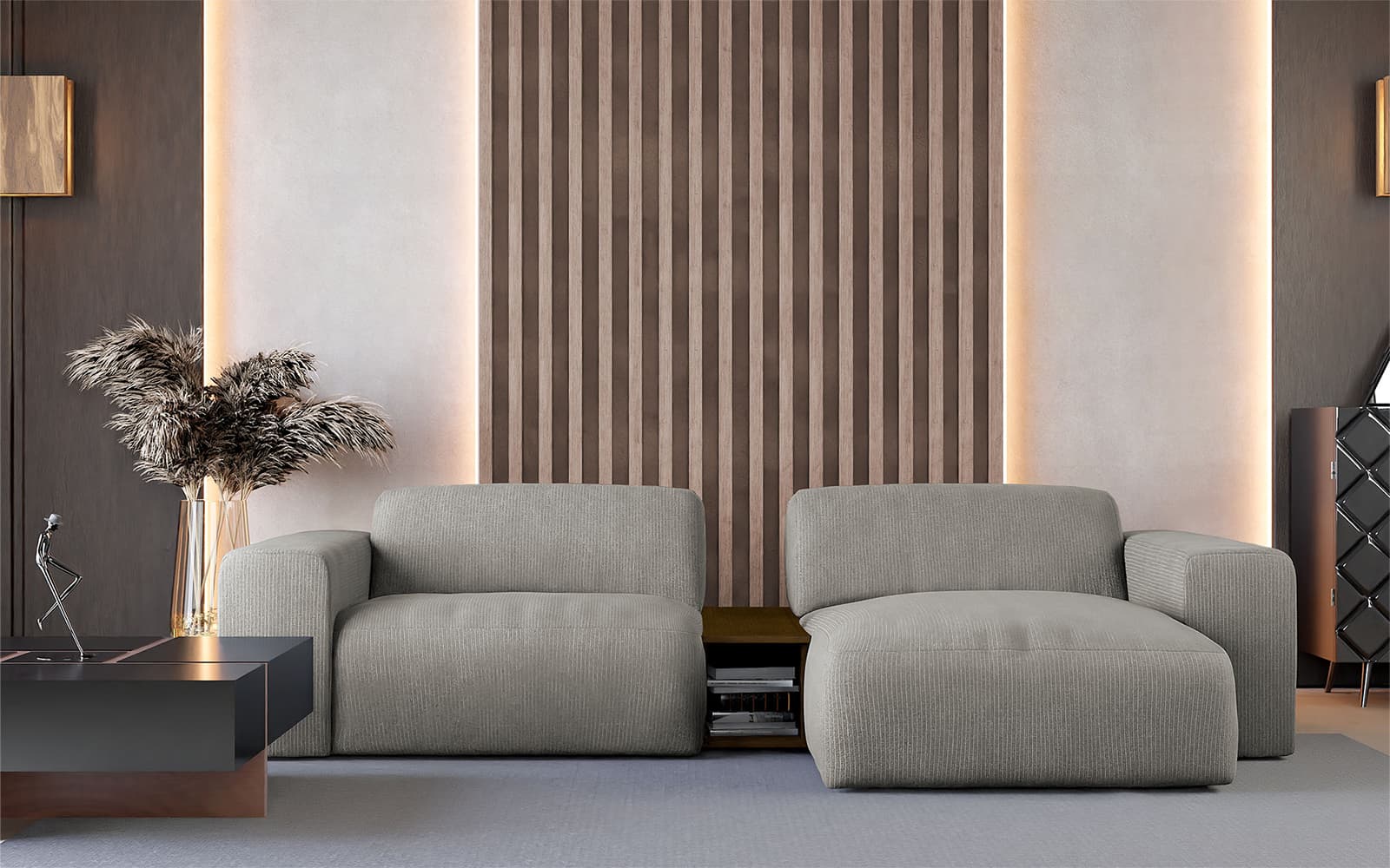 Canapea Tommy, 293×69×159 cm din lemn masiv