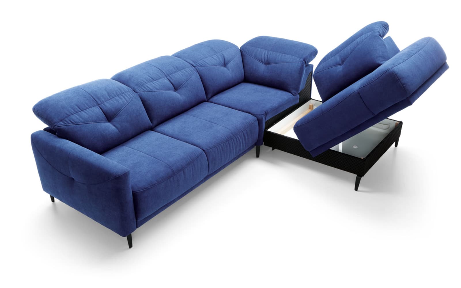 Colțar extensibil SANDRA, 265×82/104×210 cm din lemn masiv