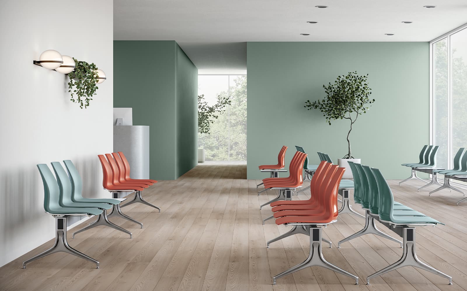 Kalea Bench - banca de asteptare 3 scaune din lemn masiv