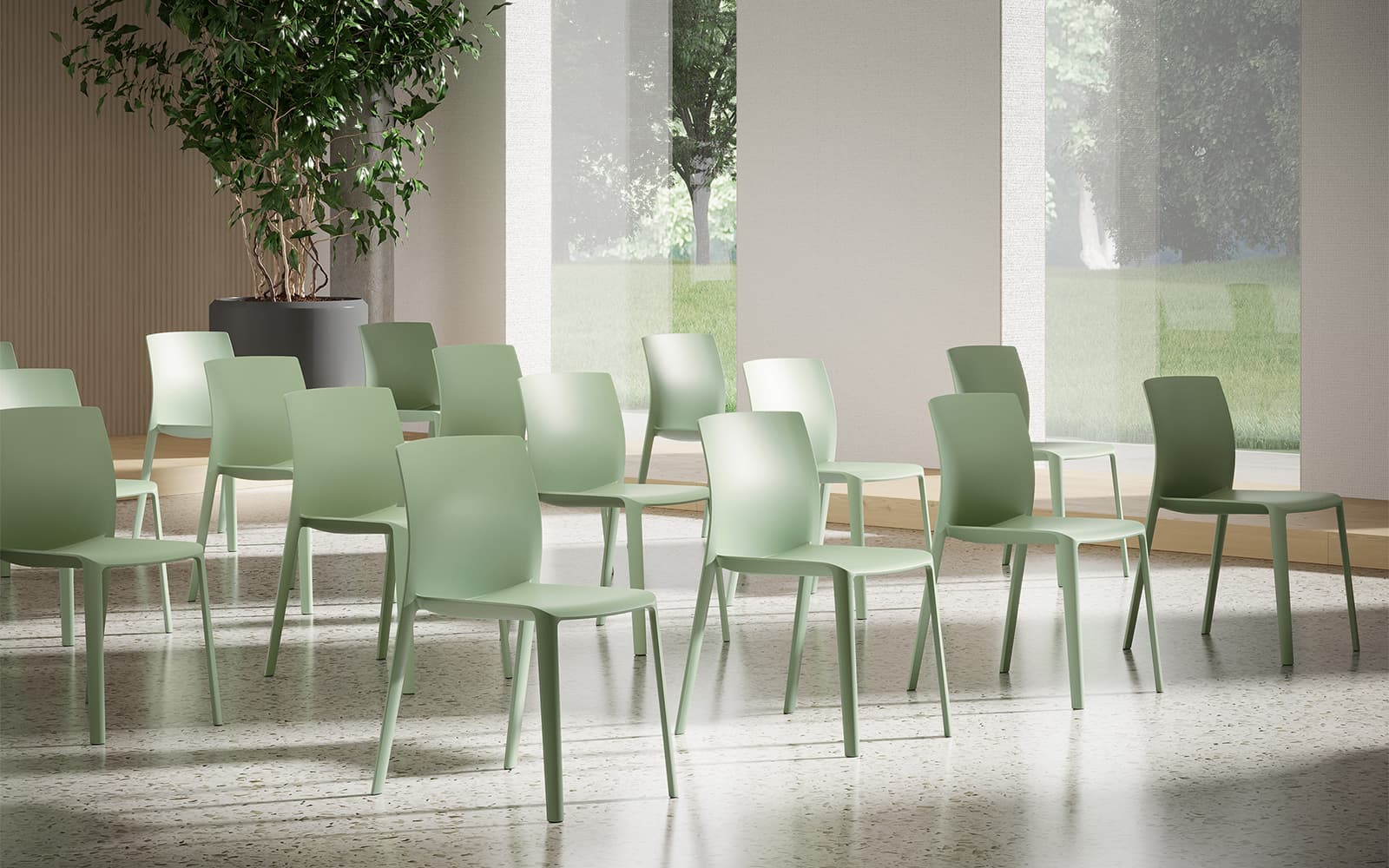 Scaun monobloc cu 4 picioare, fara brate