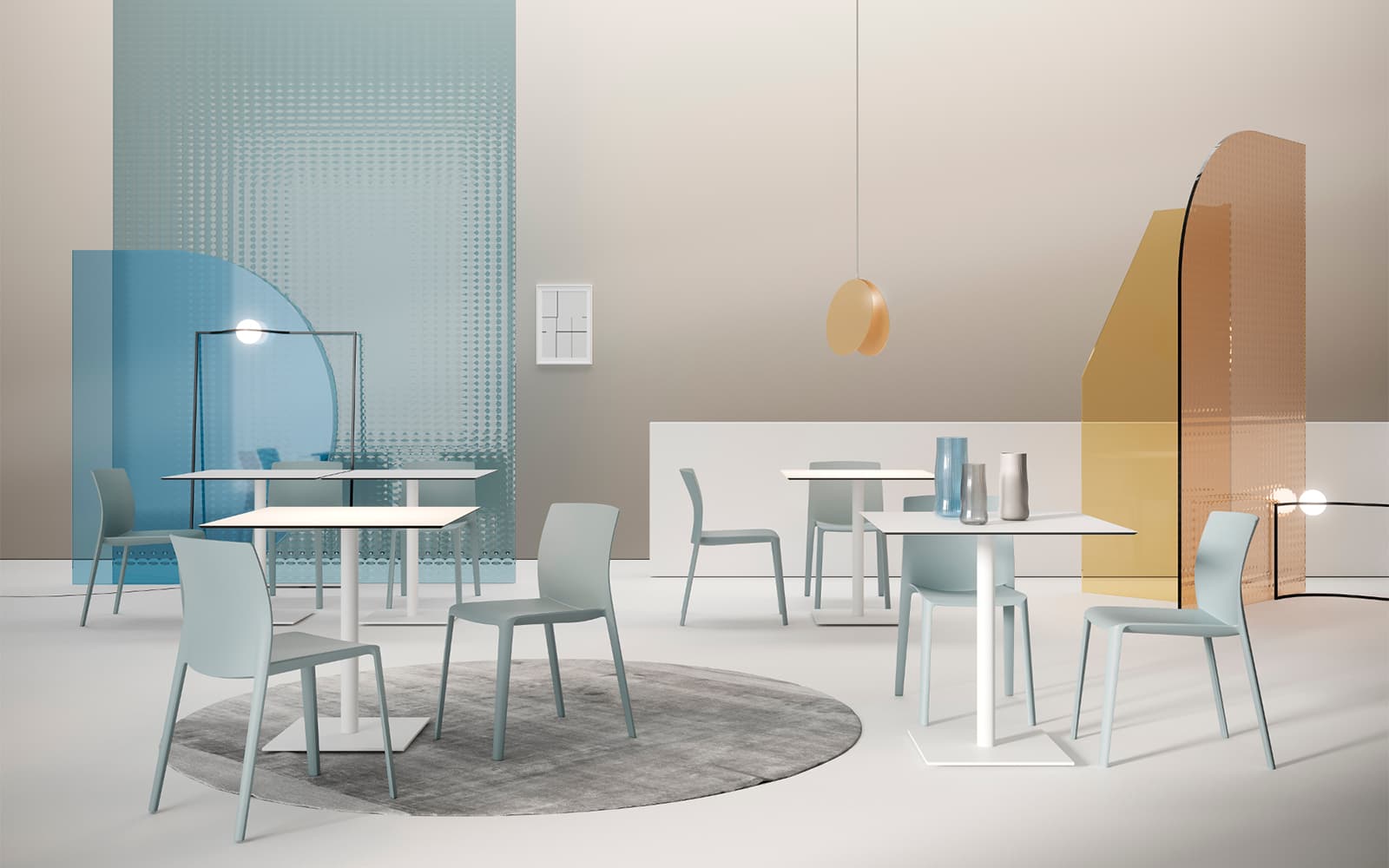 Scaun monobloc cu 4 picioare, fara brate